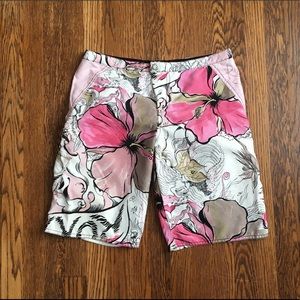 Rare Roxy Pro board shorts surf floral size 3 pink